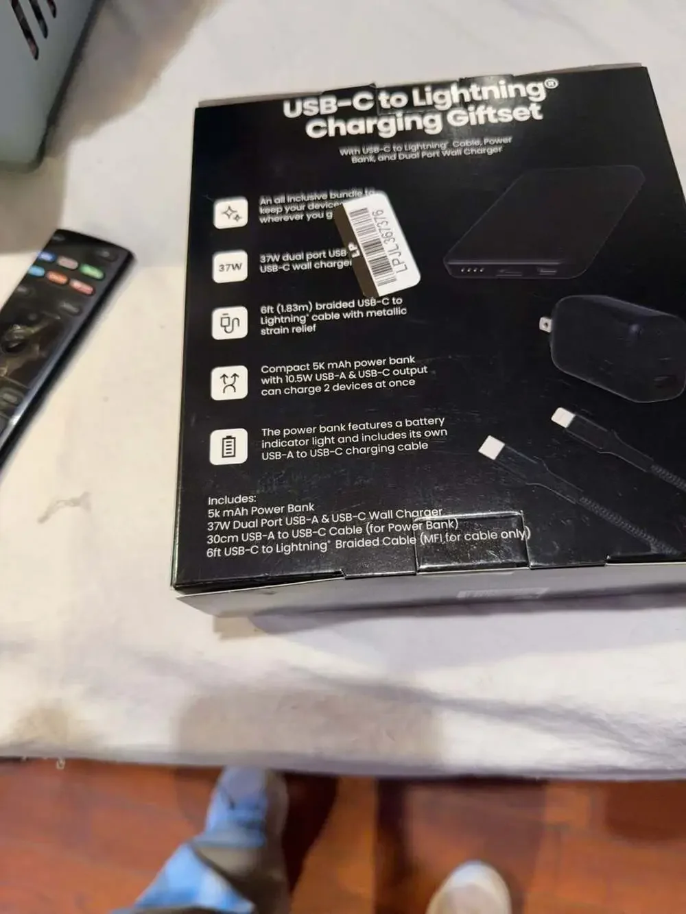 Gems USB-C to Lightning Charging Giftset with 5k mAh Power Bank and 37W Wall Cha